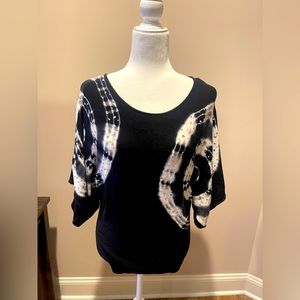 INC Tie-Dye pattern embellished Sweater, Size Medium, dolman sleeves